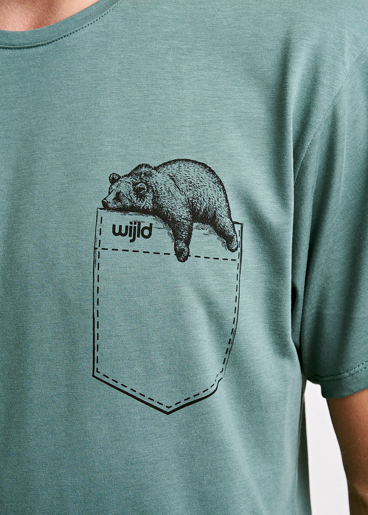 Wijld WoodShirt Sleepy Bear Herren T-Shirt Print