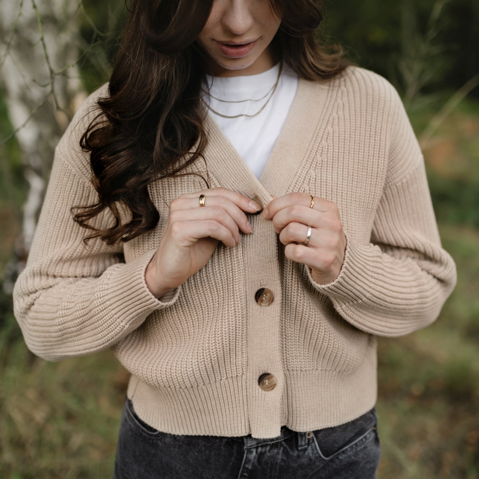 NORDLICHT Marla Strickjacke Natur Grobstrick Cardigan