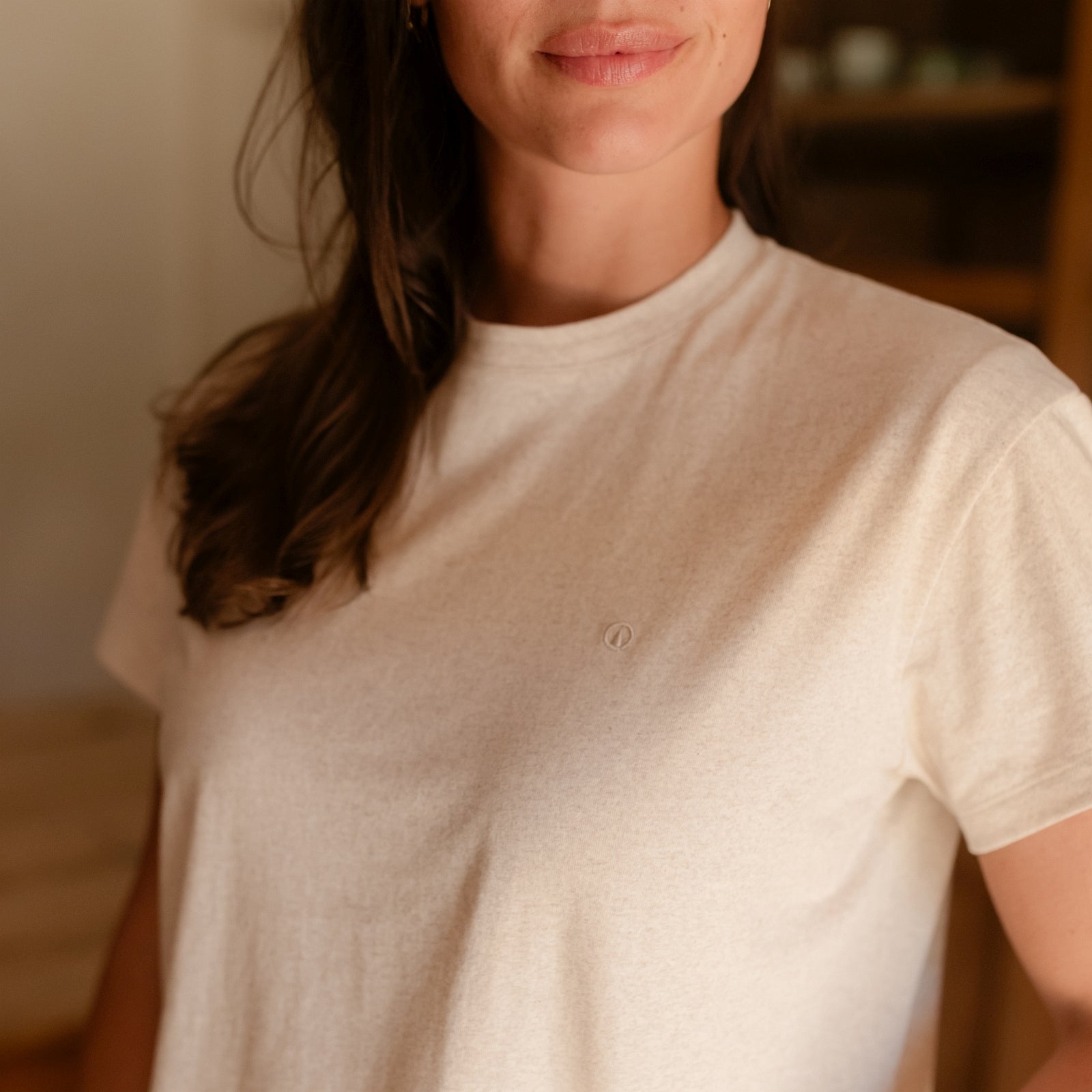 NORDLICHT Britt T-Shirt Damen Natur Loose Fit Recycling