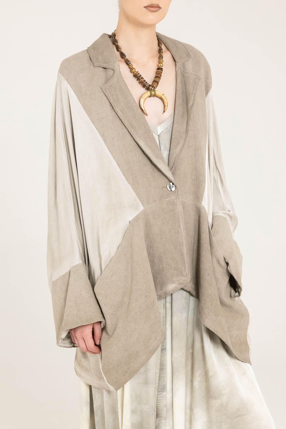 Sanctamuerte Capispalla Blazer Over Lungo Baumwolle-Satin