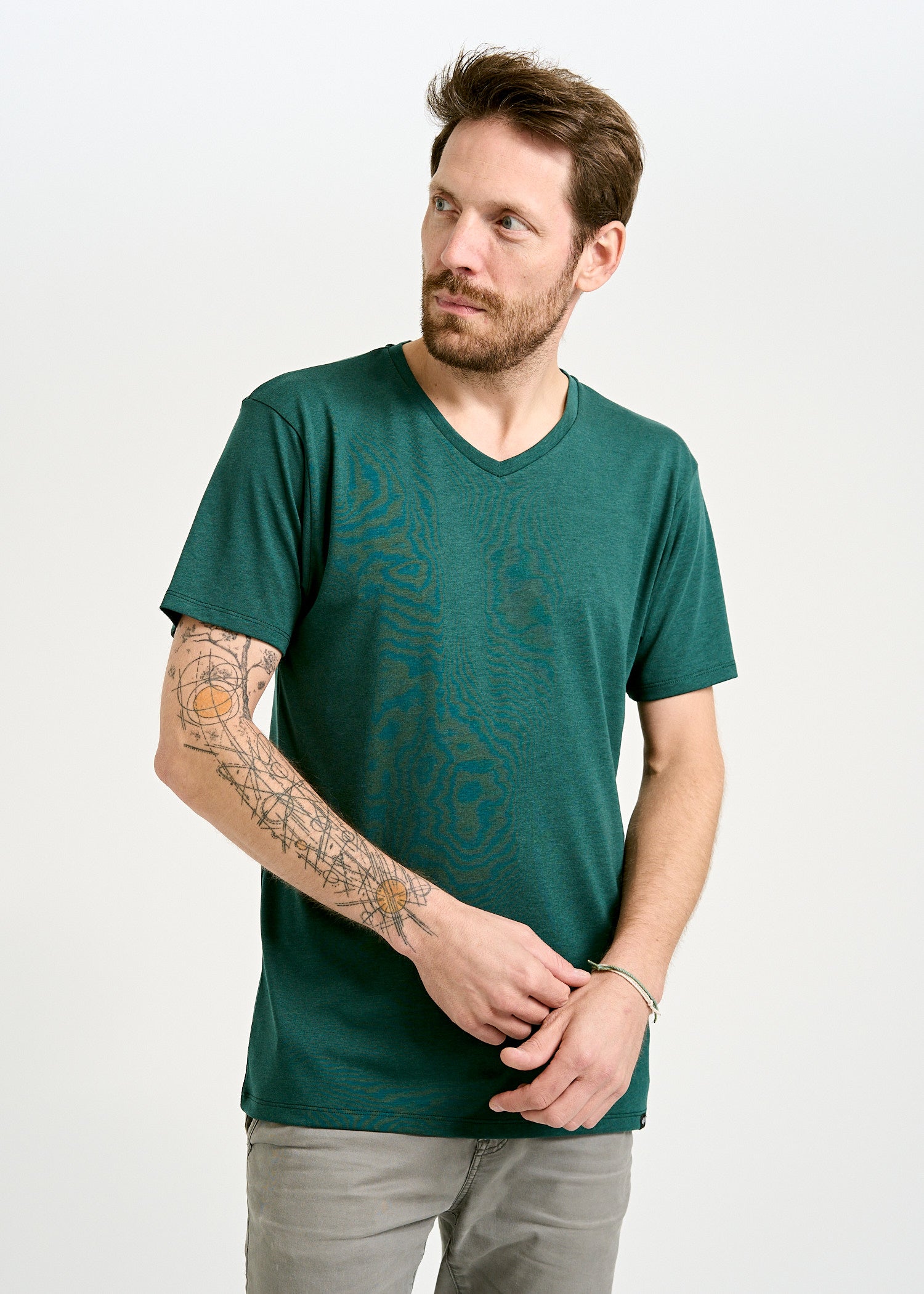 Wijld Alex Sea Moss V-Ausschnitt Shirt Herren