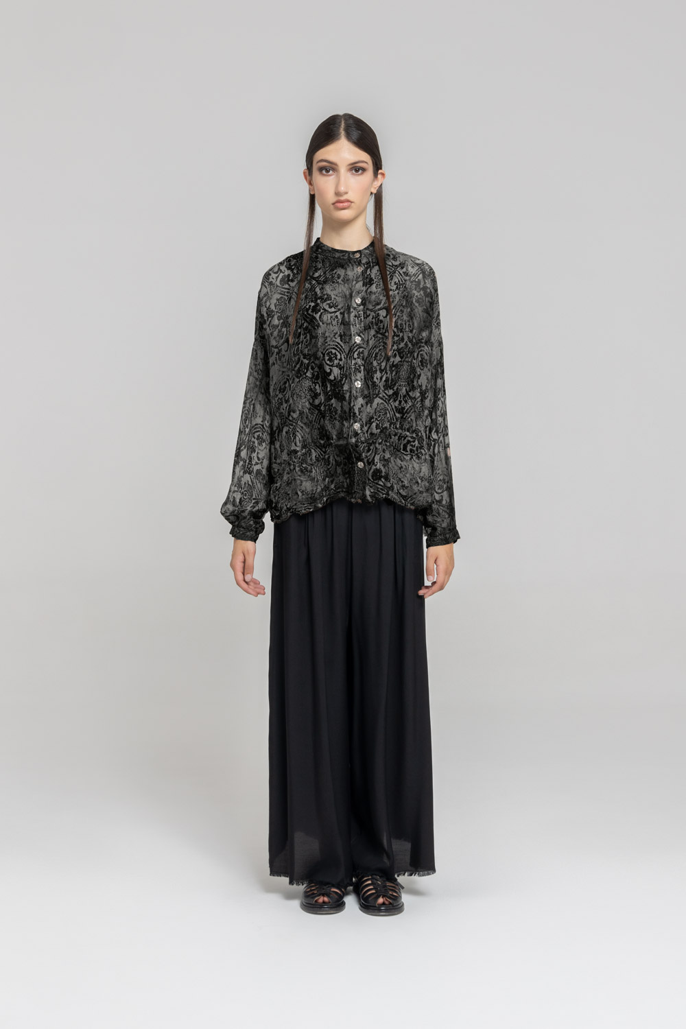 Sanctamuerte Camicie Camicia Over Bluse Viskose-Seide kurz