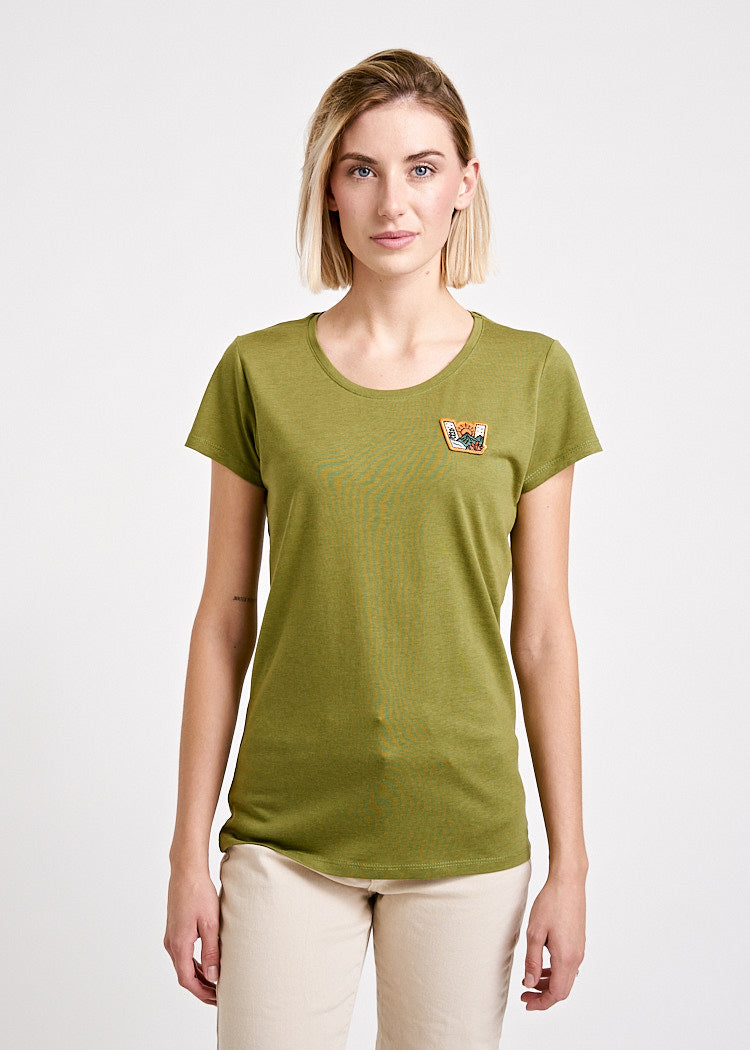 Wijld Woodshirt Sarah Damen T-Shirt Olive Branch Slim