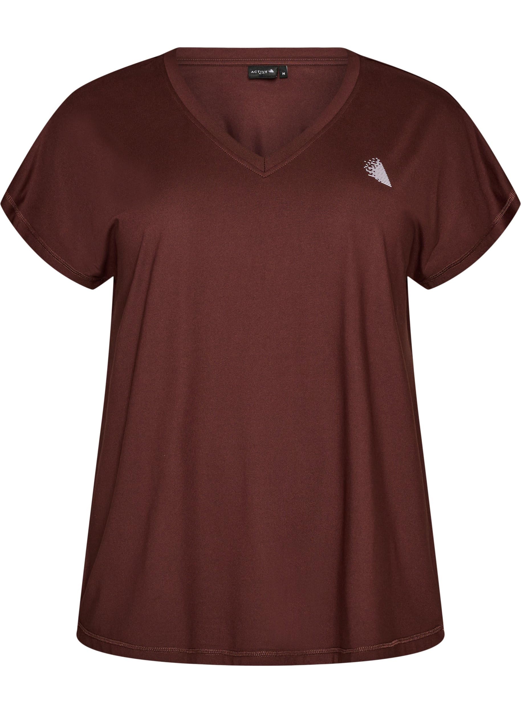 Zizzi Activewear Sportshirt Damen schwarz 58-60 V-Ausschnitt