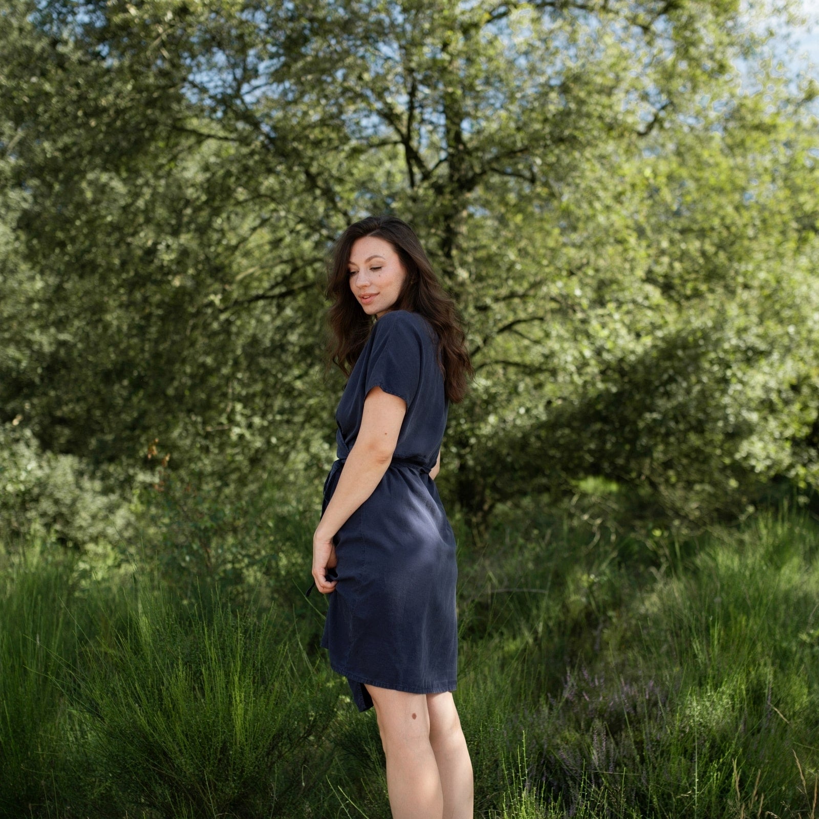 Nordlicht Tilda Wickelkleid blau aus Tencel