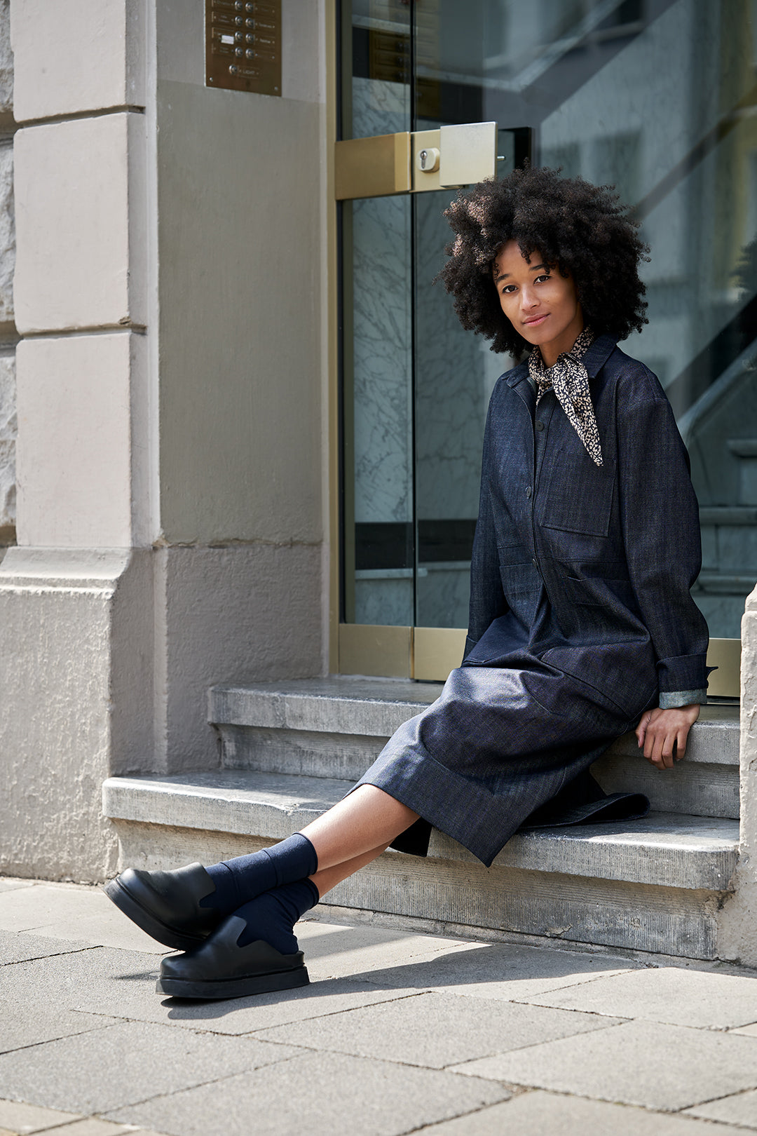 Christiane Strobel FABIENNE Hemdblusenkleid Denim Oversized