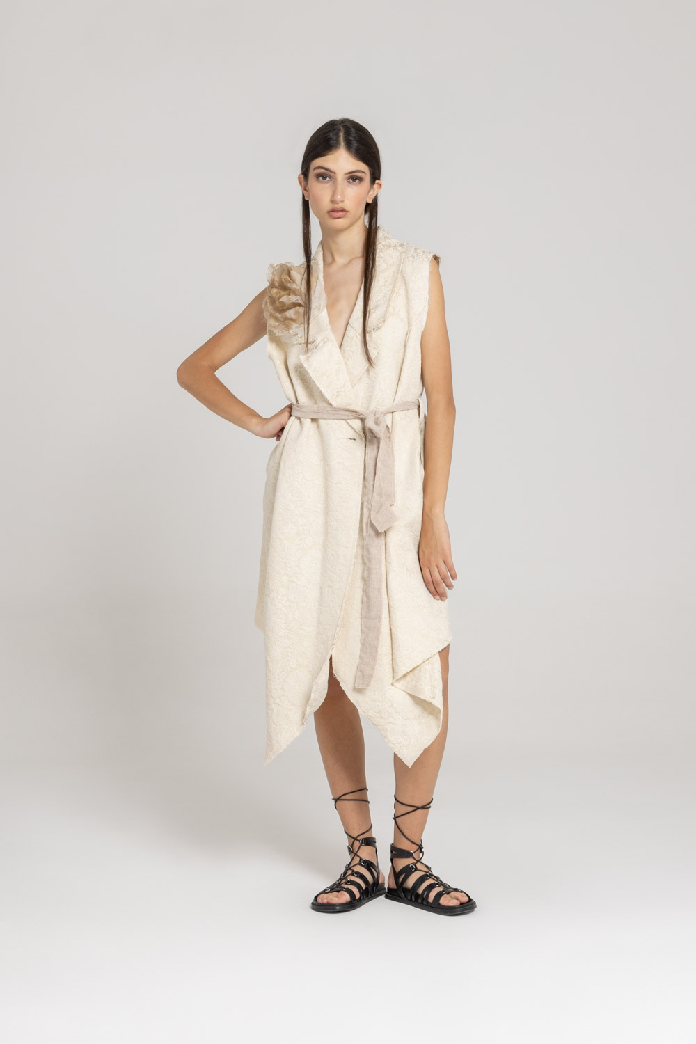 Sanctamuerte Capispalla Gilet Weste Baumwolljacquard Asymmetrisch