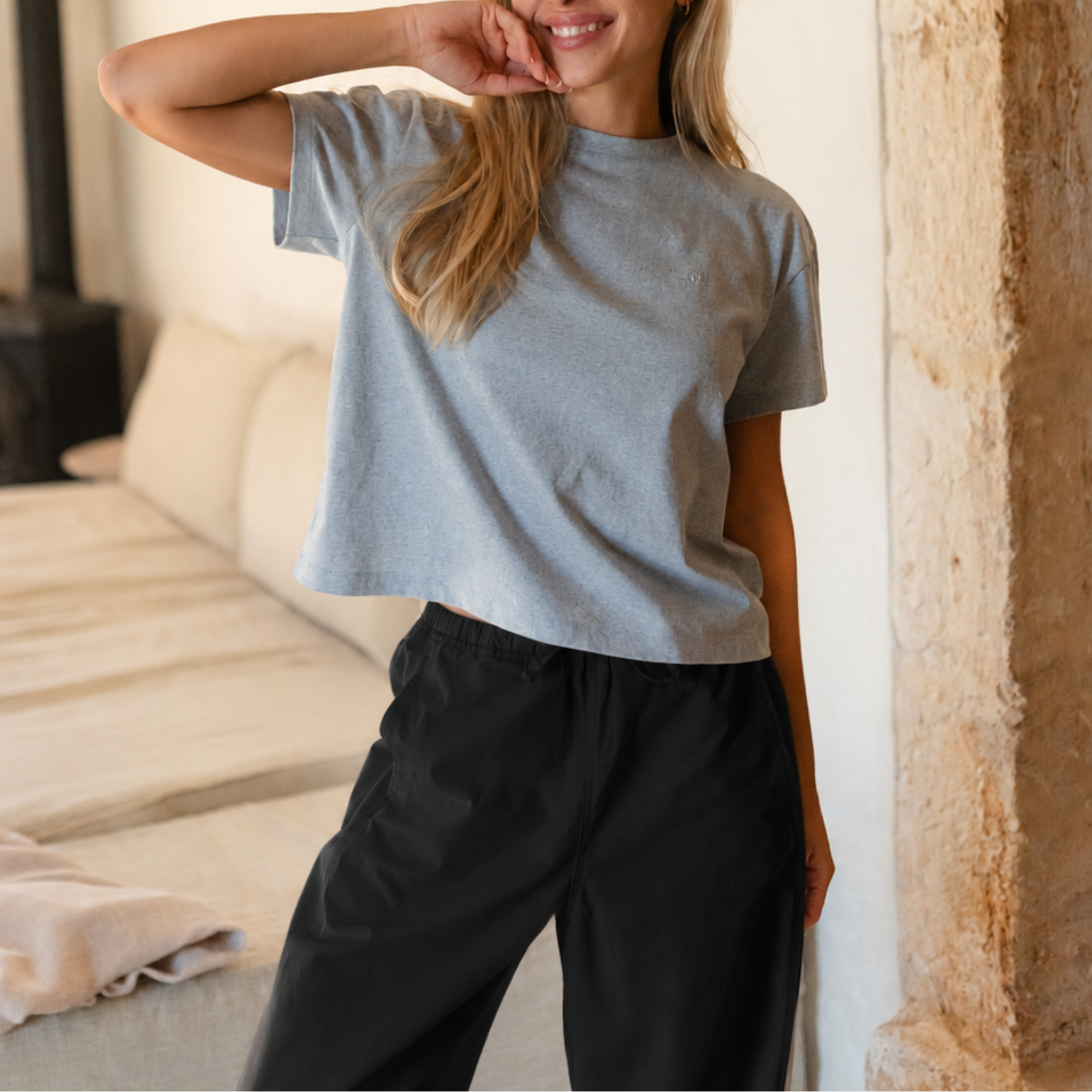 NORDLICHT Britt T-Shirt Loose Fit Bio-Baumwolle Blau