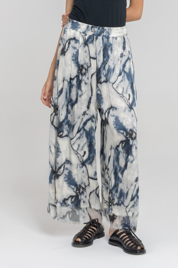 Sanctamuerte Pantaloni Pantalone Palazzo Hose Viskose Seide