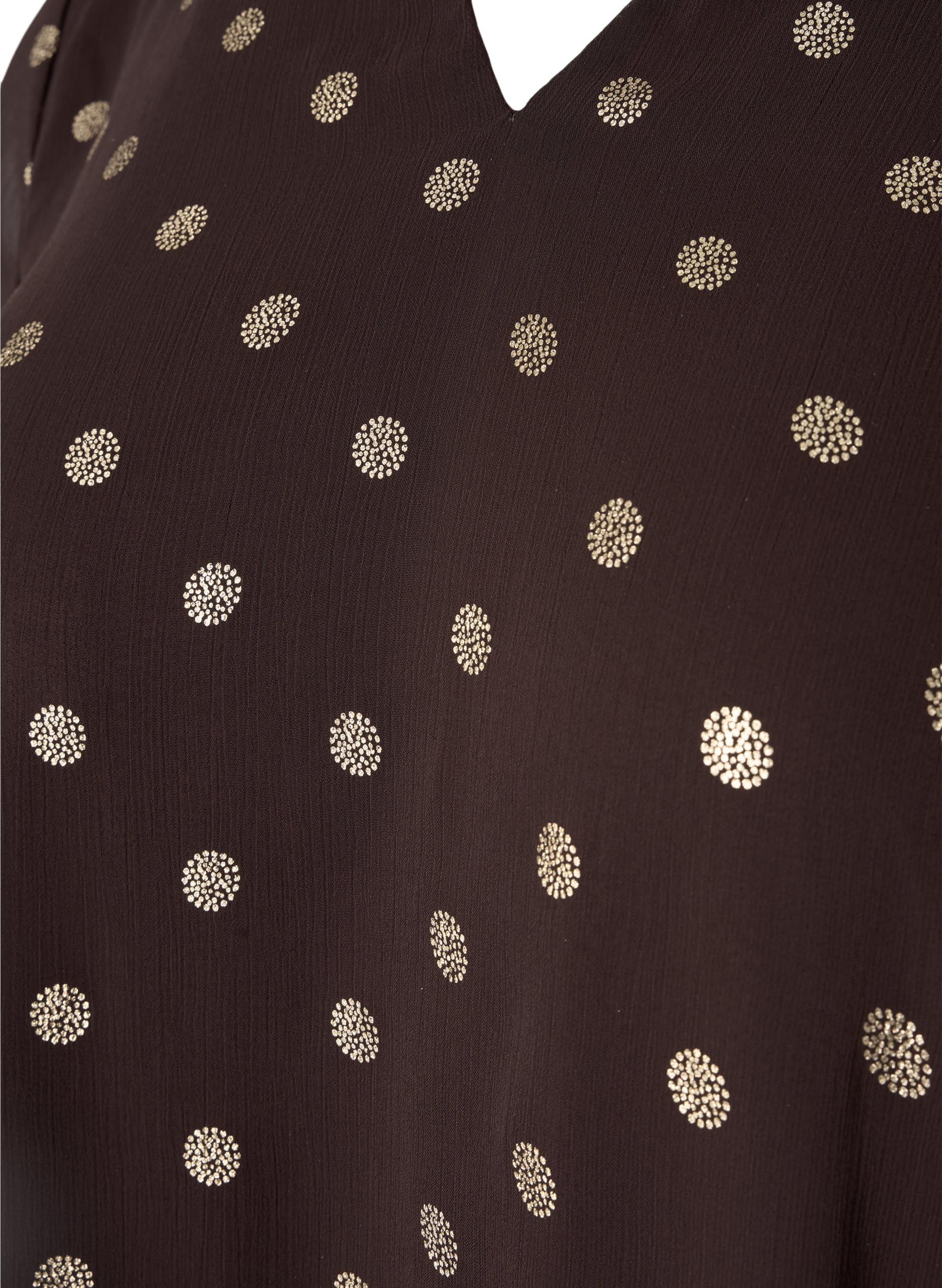 Zizzi Bluse Allover-Print V-Ausschnitt Langarm Große Größen