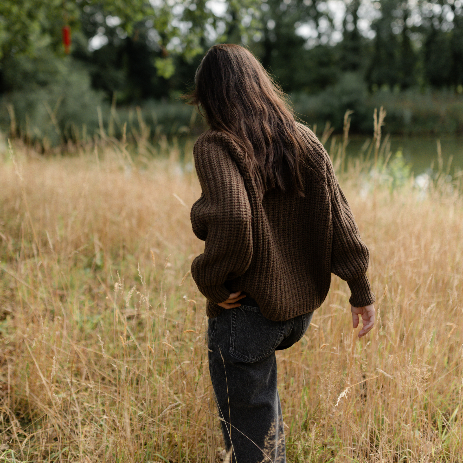 Nordlicht Mette Strickjacke Braun Recycling-Wolle