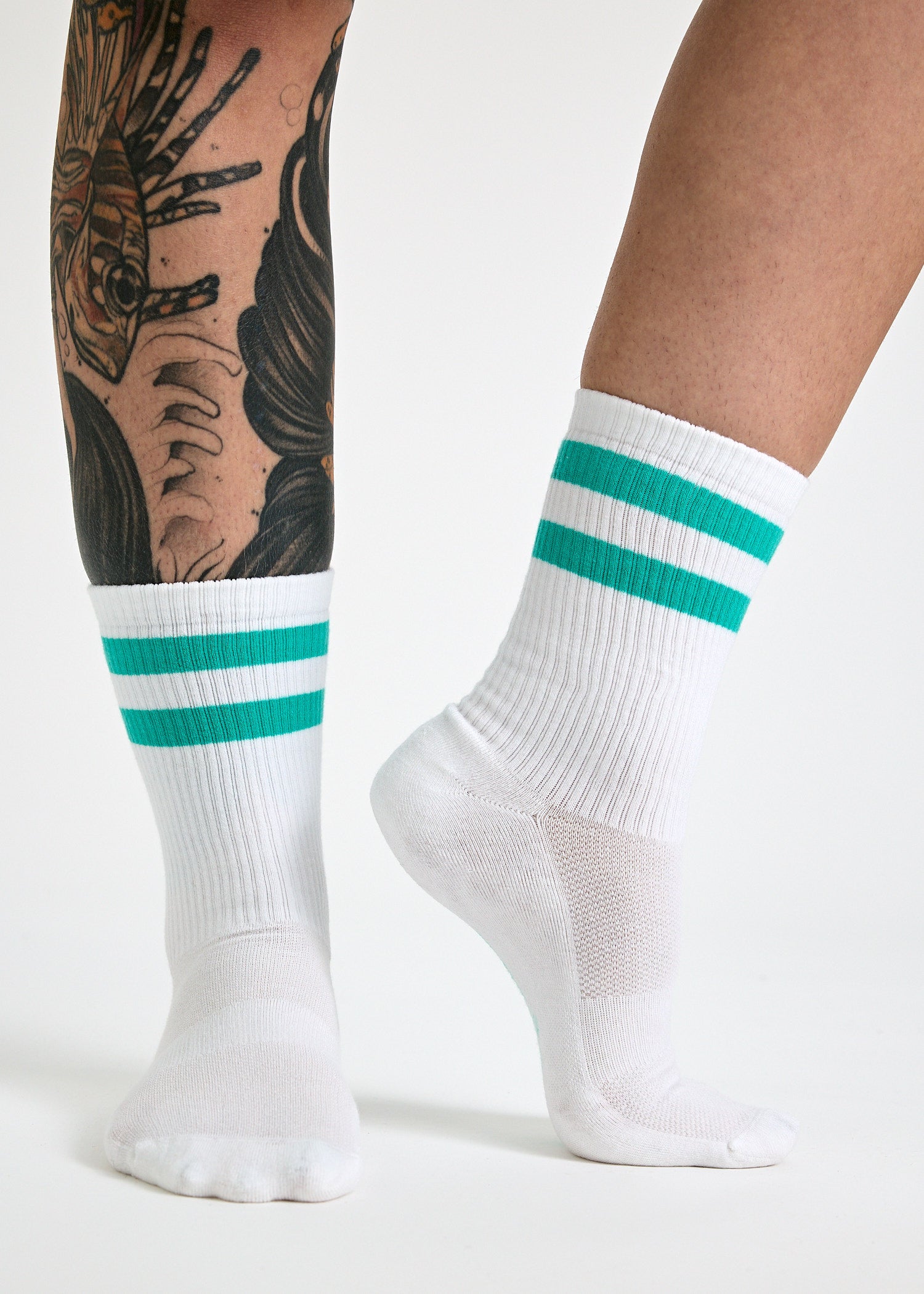 Wijld Woodsocks Tennissocken White Turquoise Lyocell
