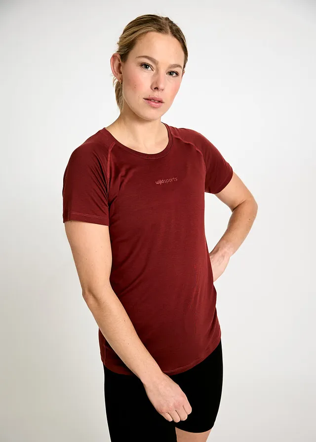 Wijld Fanny Damen Sportshirt Dark Red Lyocell-Recycling