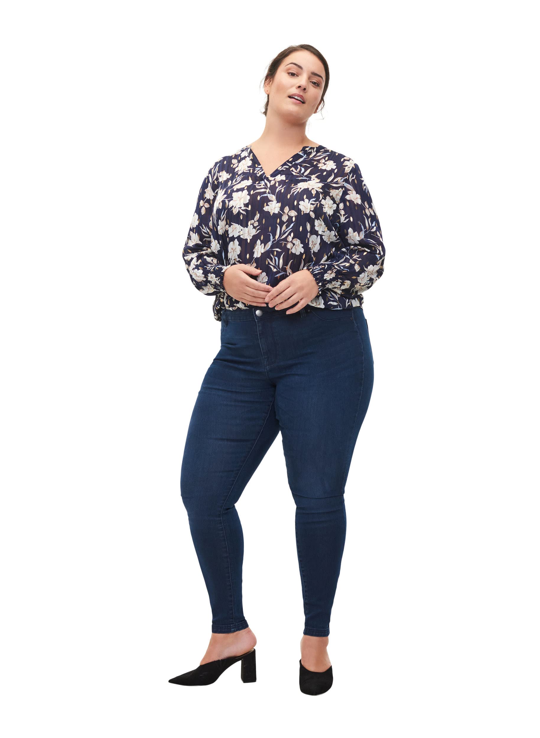 Zizzi Jeggings Baumwolle Stretch Skinny Fit Große Größen