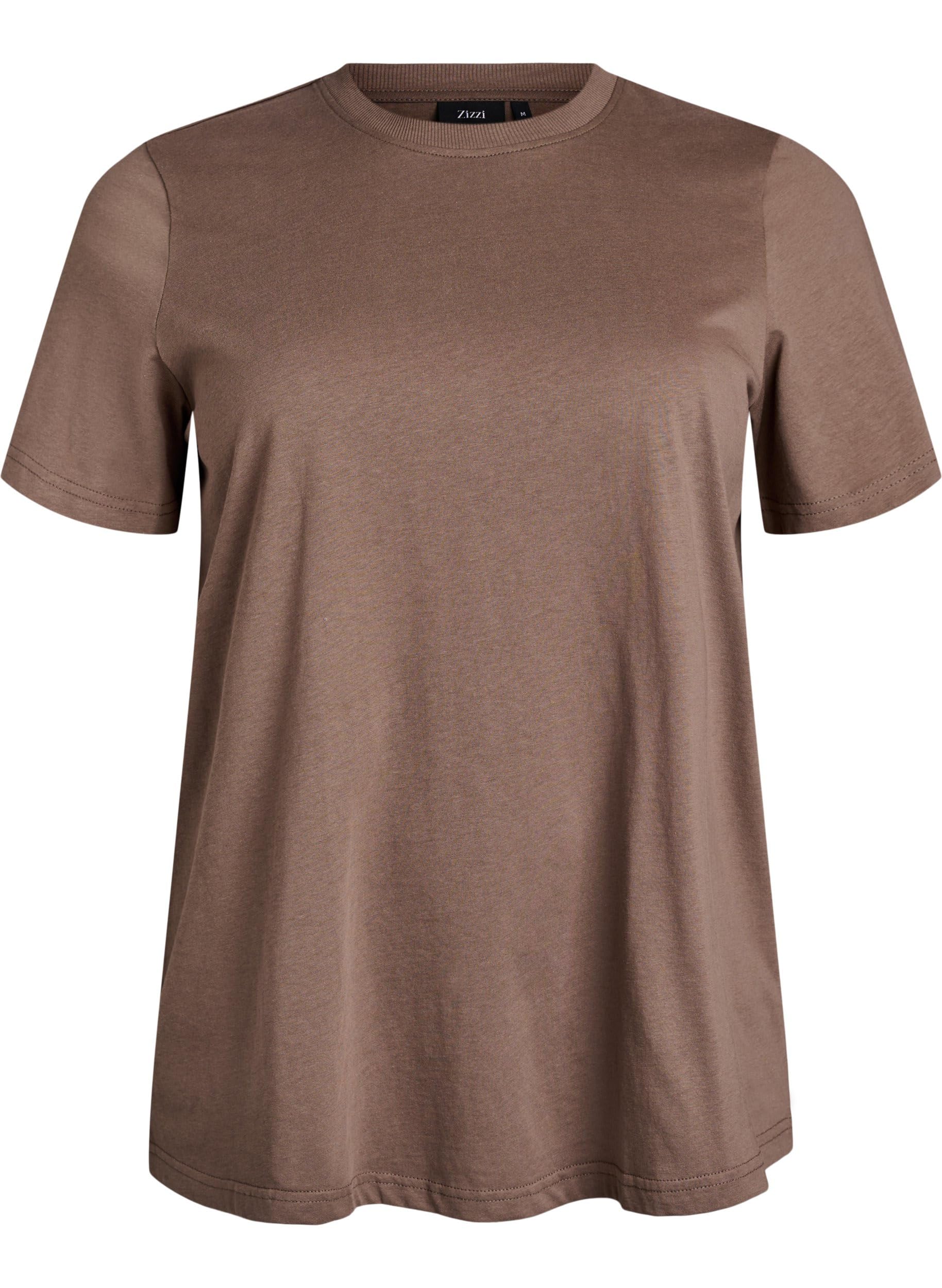 ZIZZI T-Shirt Baumwolle Kurzarm Gr 50-52 Schwarz Shirt