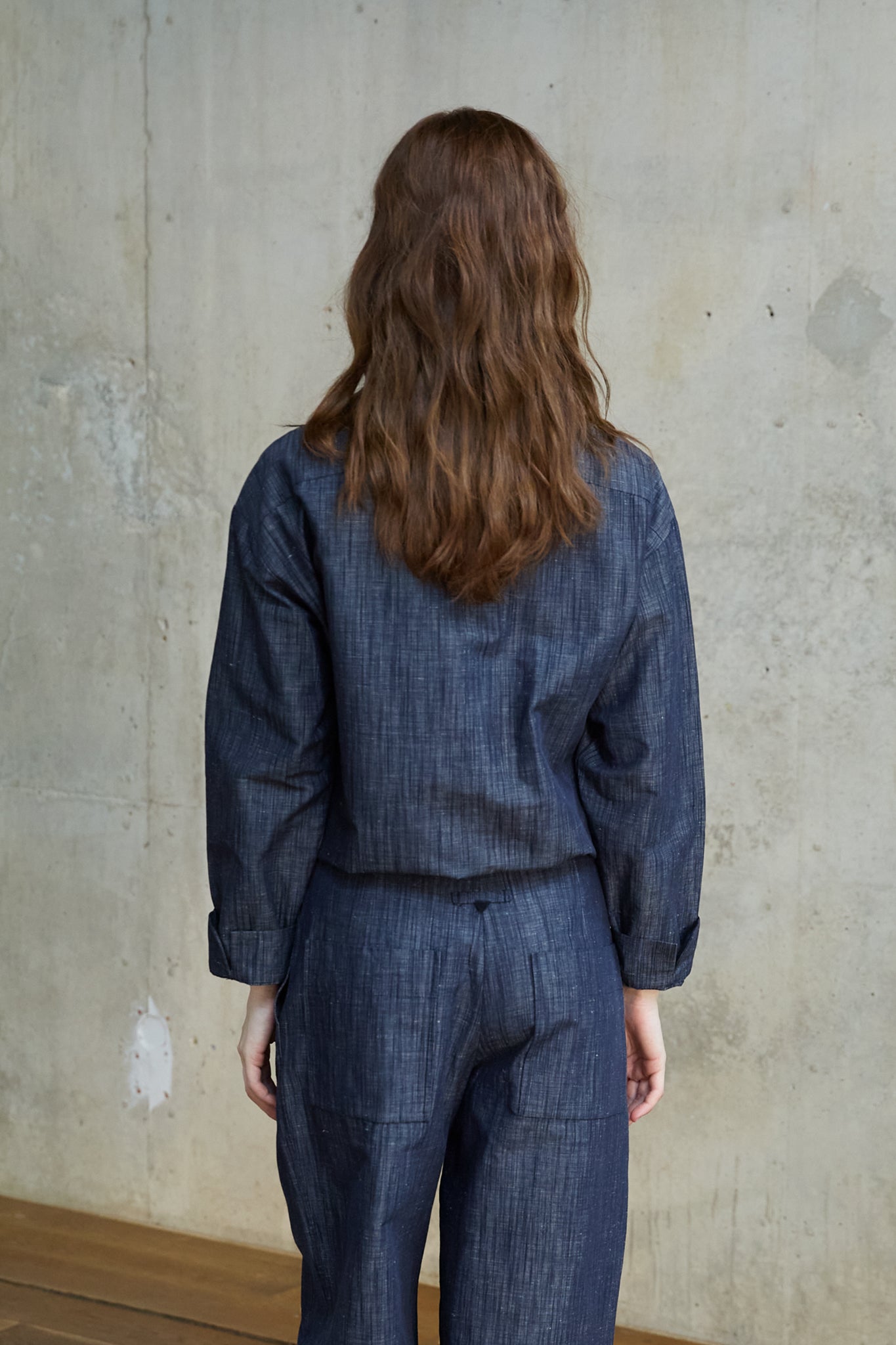 Christiane Strobel UMA Overshirt Blue Denim Leinenmix