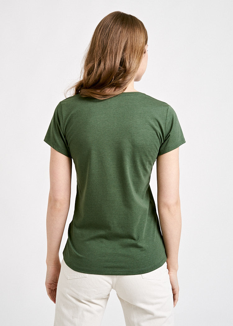 Wijld WoodShirt Sarah Damen T-Shirt Schwarz Holzfaser