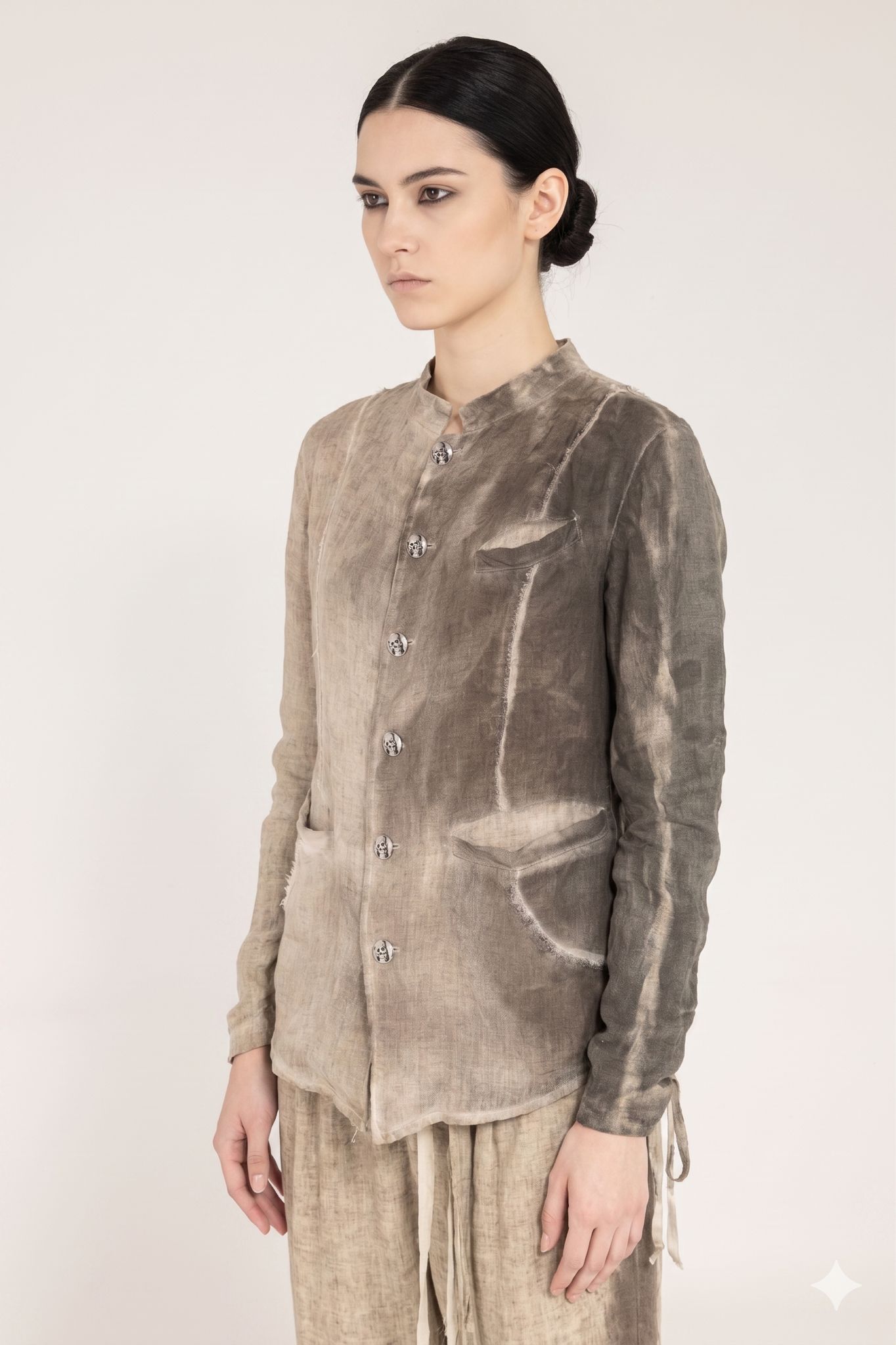 Sanctamuerte Capispalla Blazer Leinenblazer Degradé Handfinish