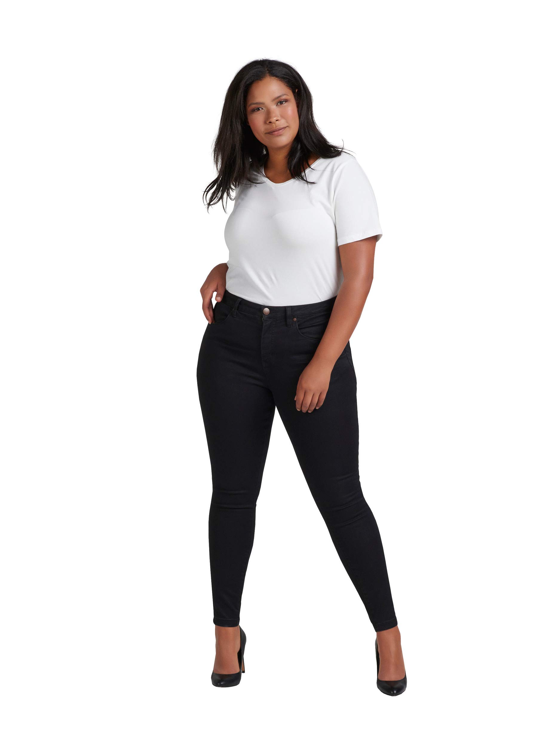 Zizzi Amy Super Slim Jeans Damen Schwarz Stretch