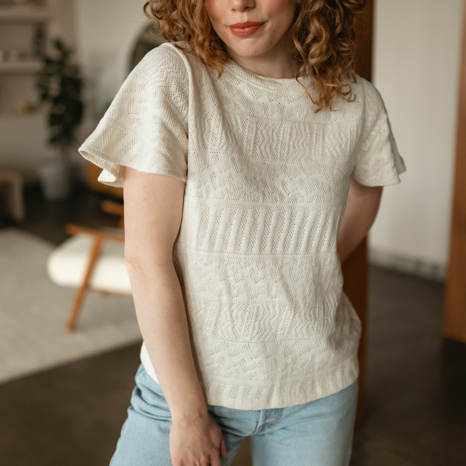 NORDLICHT Elma Strick T-Shirt Recycling-Baumwolle