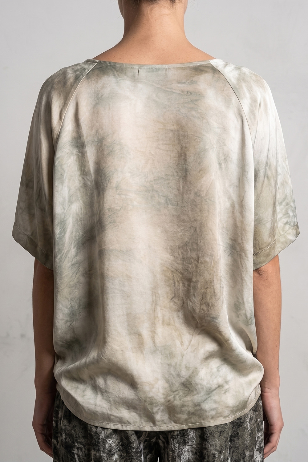 Sanctamuerte Fluida T-Shirt Bootsausschnitt marmoriert