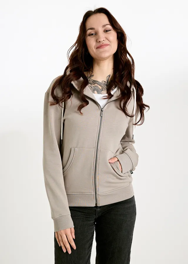Wijld Sweatjacke Louisa Damen Kapuzenjacke Moon Rock Lyocell