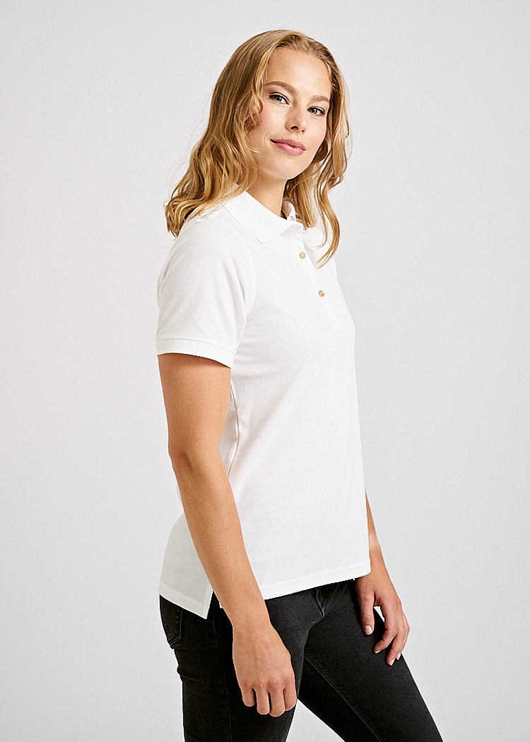 Wijld Polo-Shirt Bright Damen Polo Weiß Holzfaser