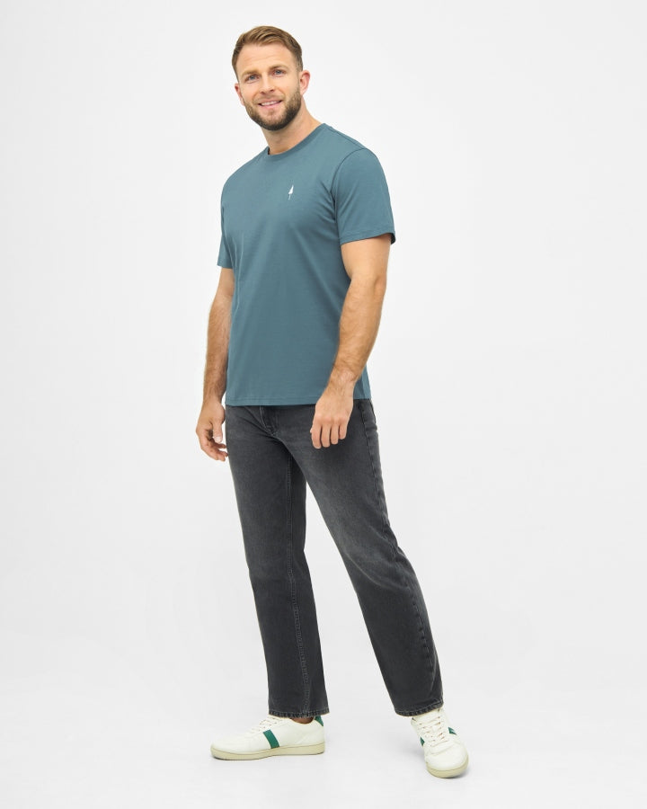 NIKIN TreeShirt Faded T-Shirt Teal Bio-Baumwolle