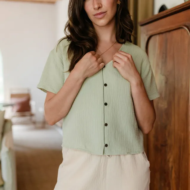 NORDLICHT Freja Musselin Shirt Kurzarm Bio-Baumwolle