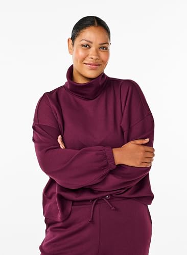 Zizzi Bluse Modal Rollkragenpullover Langarm Große Größen