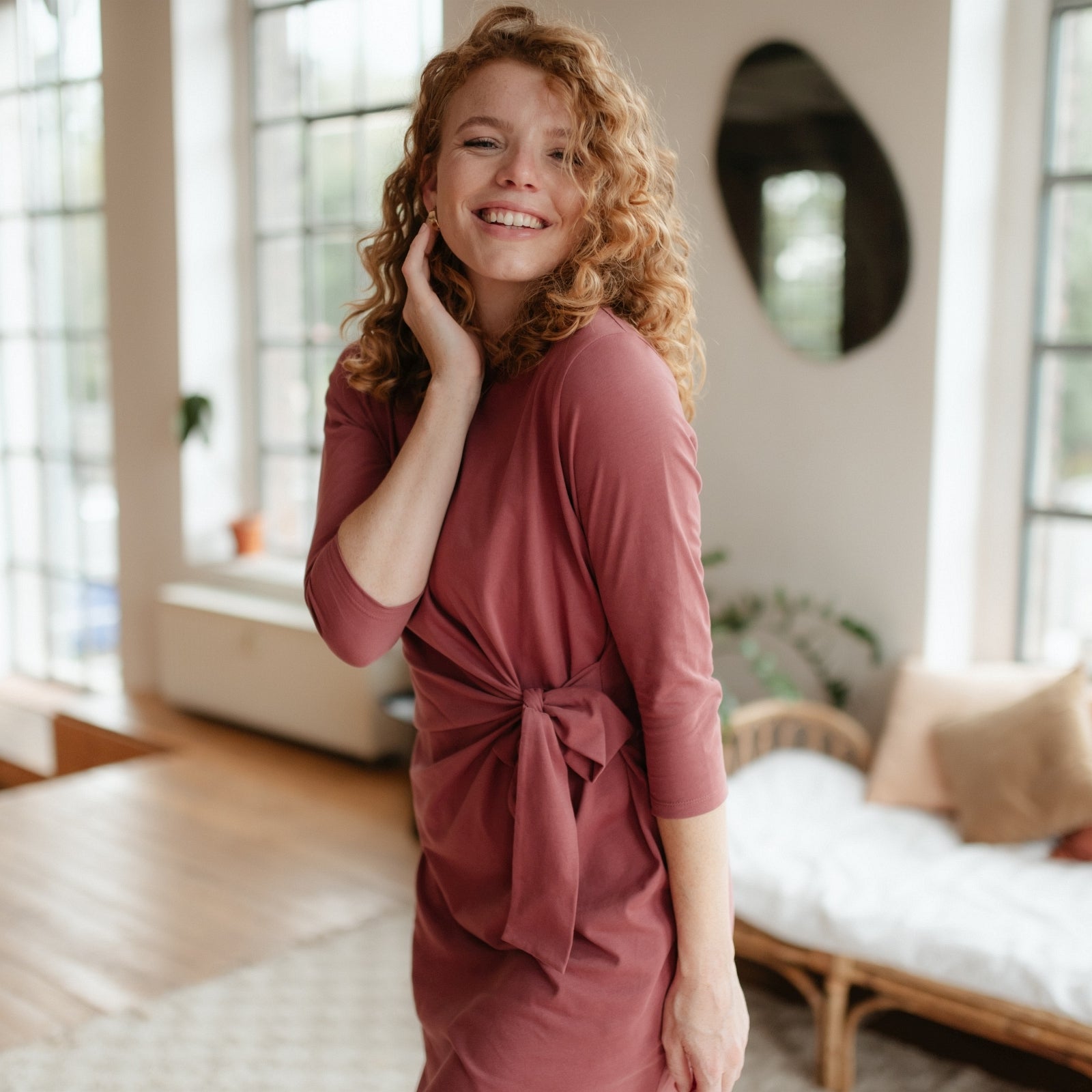 Nordlicht Greta Jersey Wickelkleid Langarm Damen Bio