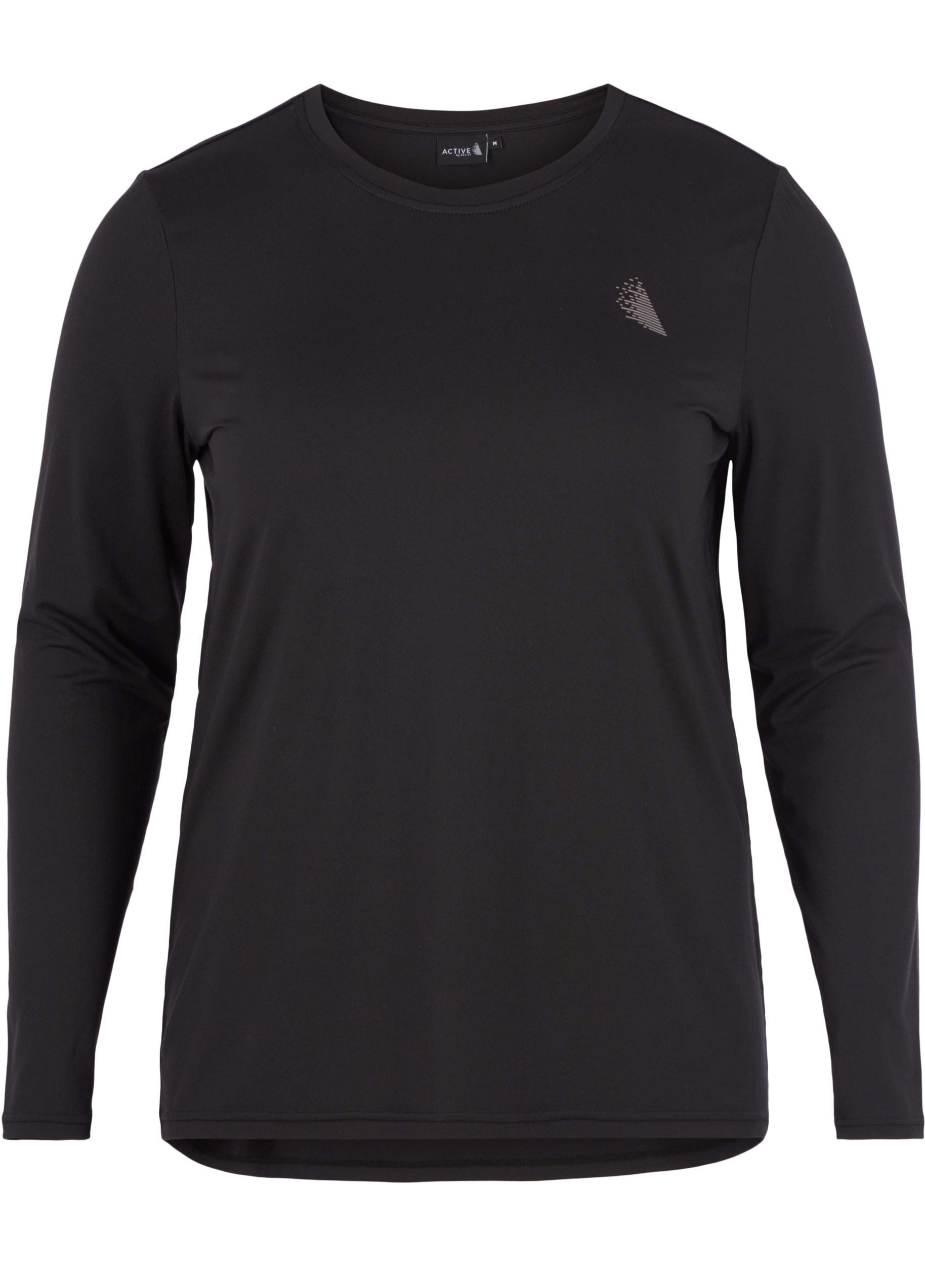 Zizzi ABASIC T-Shirt Langarm Quick Dry Schwarz 42-44