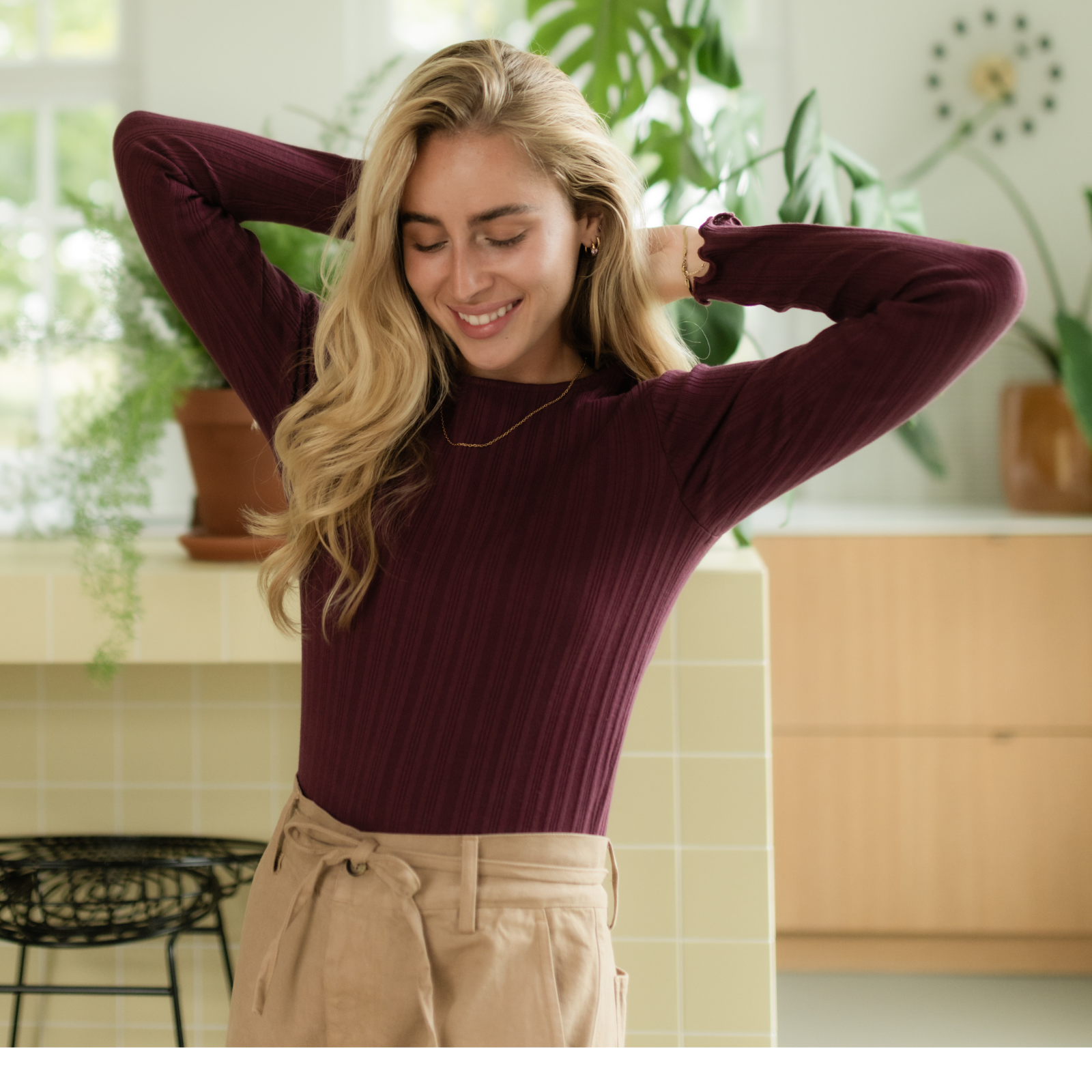 NORDLICHT Maja Langarmshirt Cherry Bio-Baumwolle