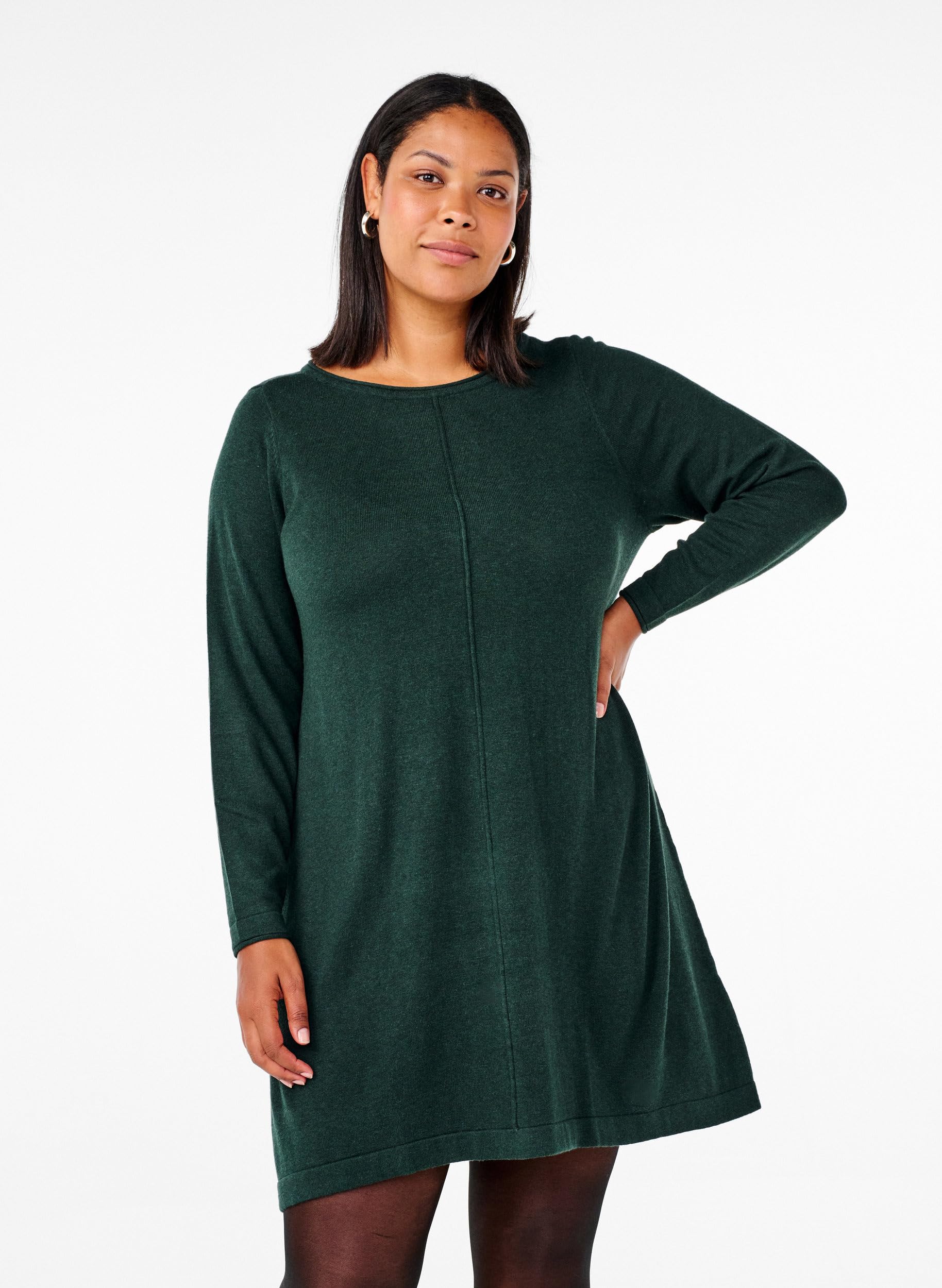 Zizzi Dresses Strickkleid Baumwolle Viskose Langarm
