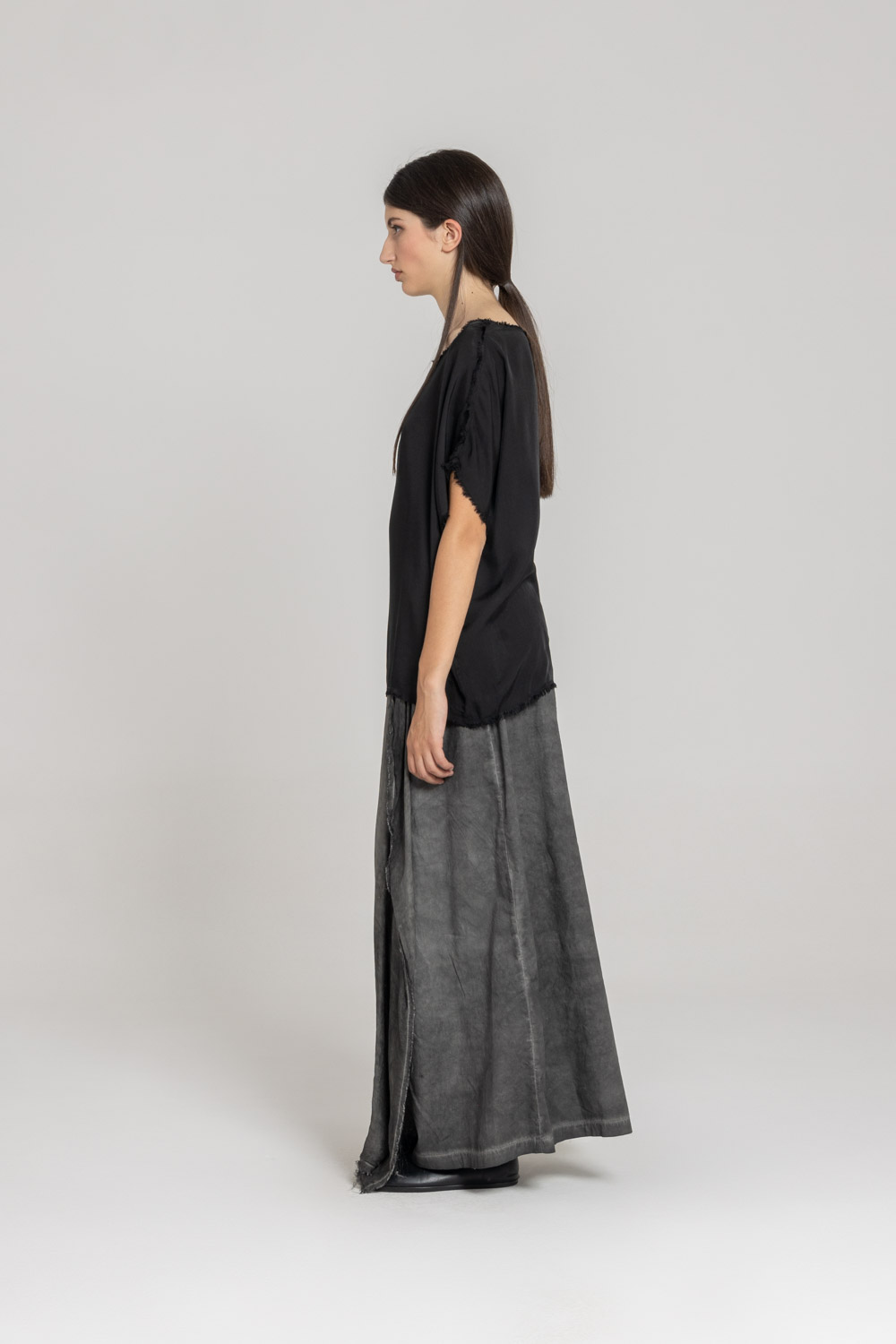 Sanctamuerte T-Shirt Over Girocollo Shirt Viskosesatin Kurzarm