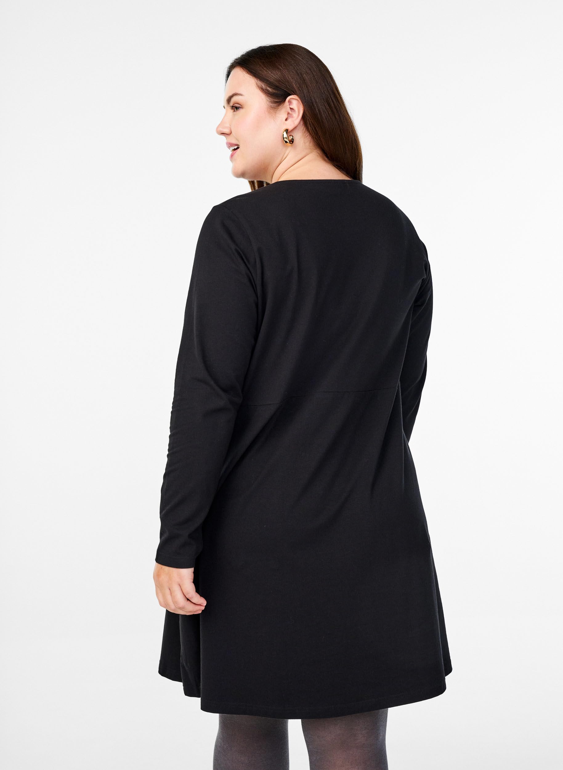 Zizzi Kleid A-Linie Langarm Baumwolle Gr.42-60
