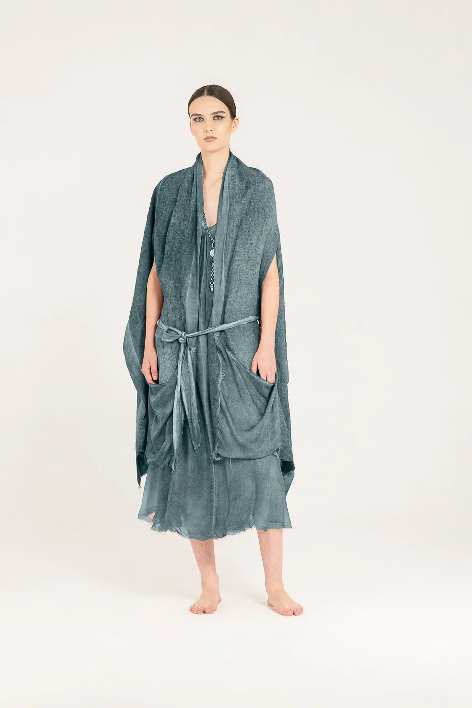 Sanctamuerte Accessori Stola Kimono Schal Leinen