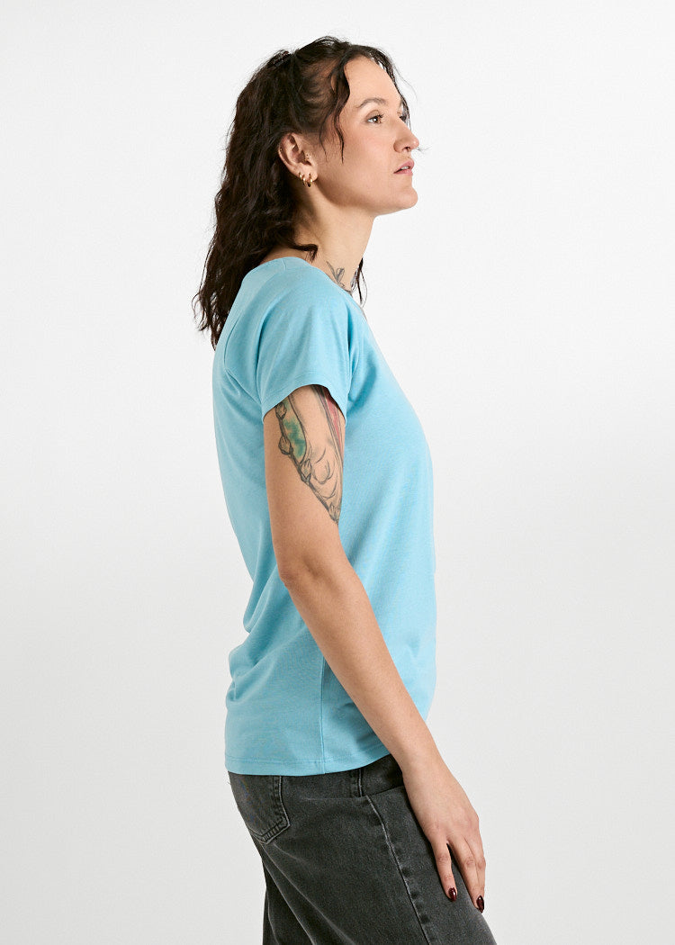 Wijld Lena Milky Blue Damen T-Shirt Lyocell Basic