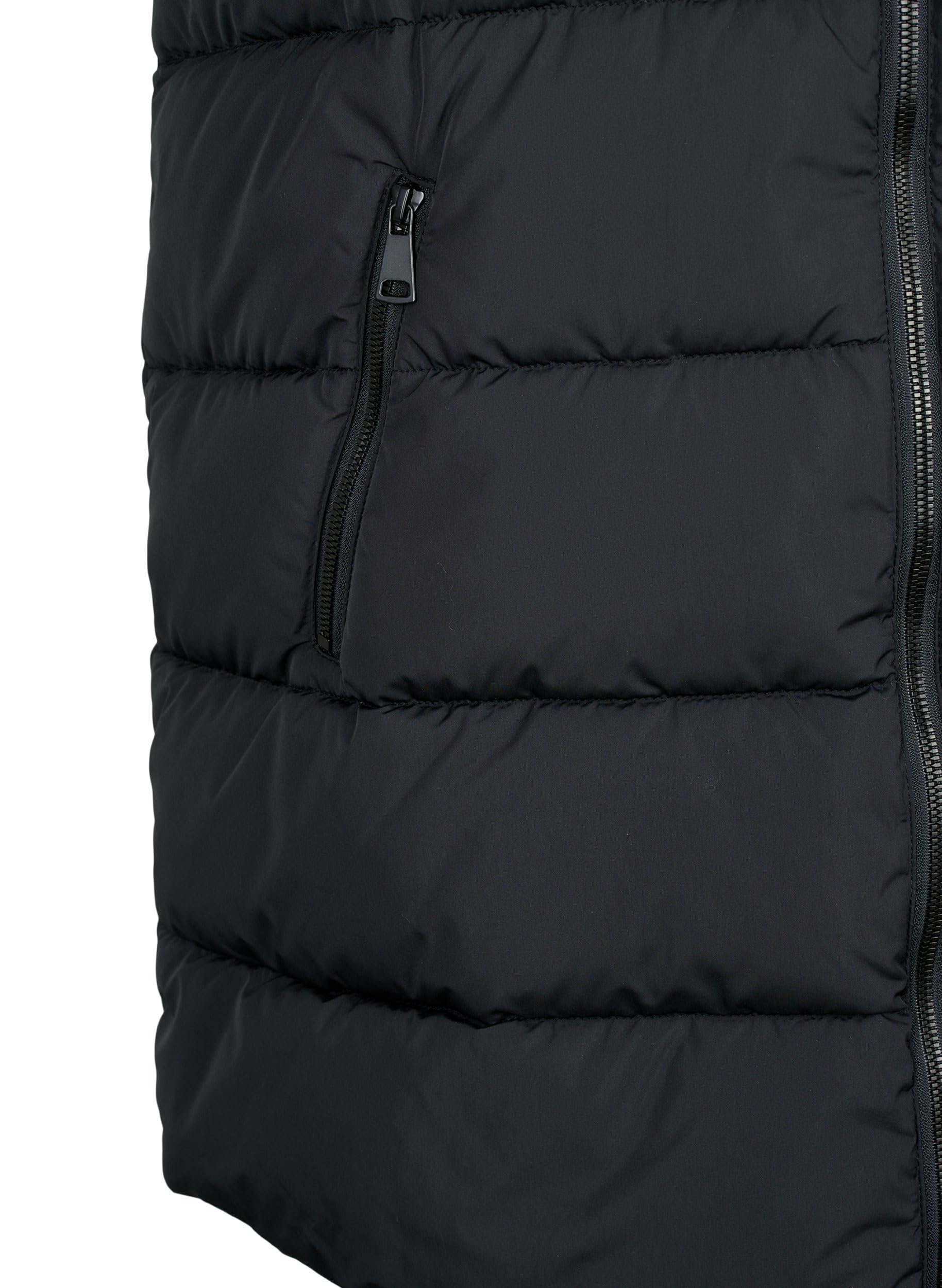 Zizzi Jackets Lange Weste Schwarz 42-44 mit Kapuze