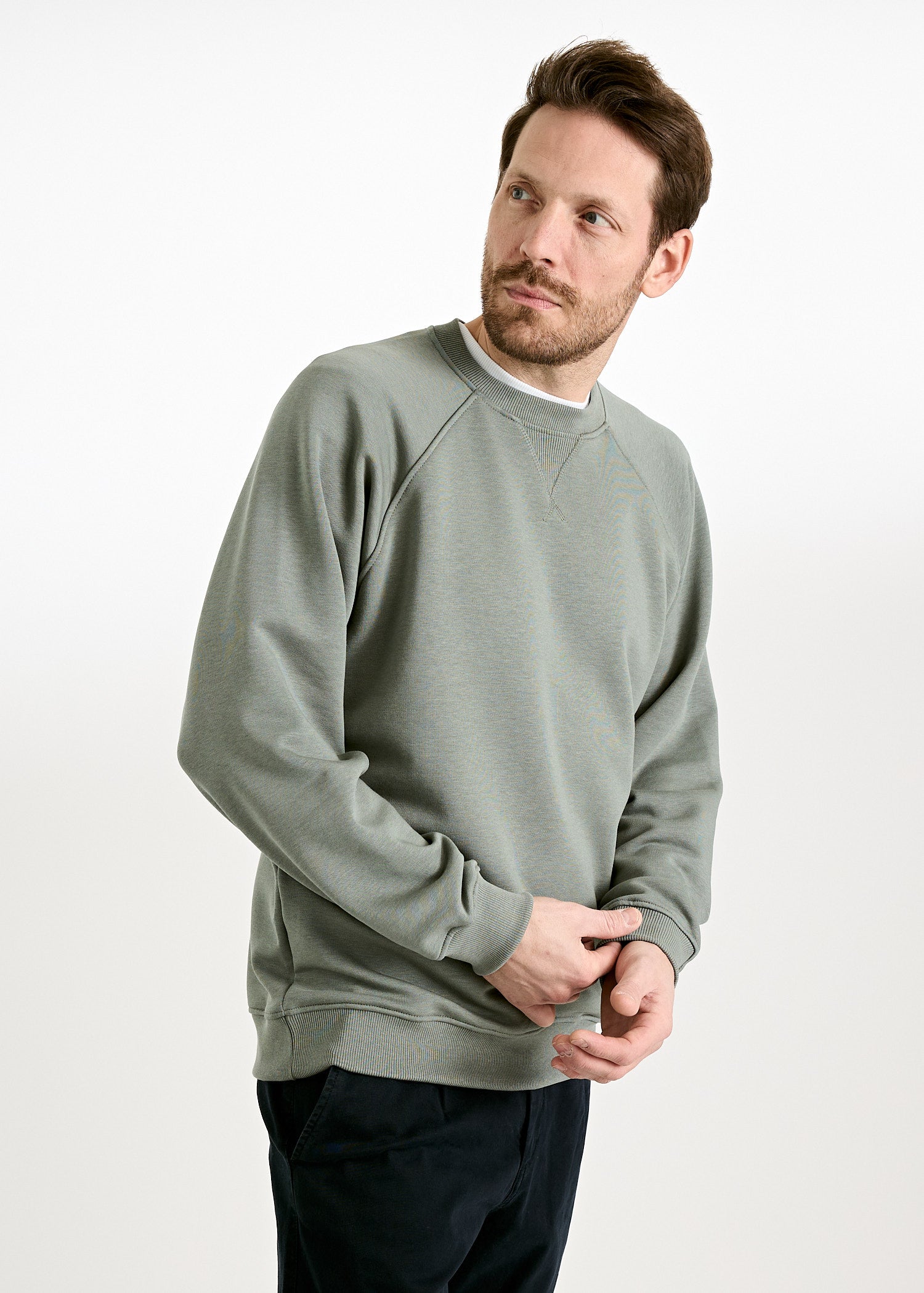 Wijld Edmund Agave Green Herren Sweater Holzfaser