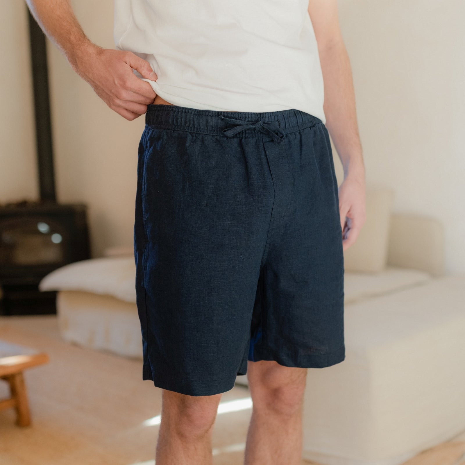 NORDLICHT Nils Leinen Shorts Herren Blau