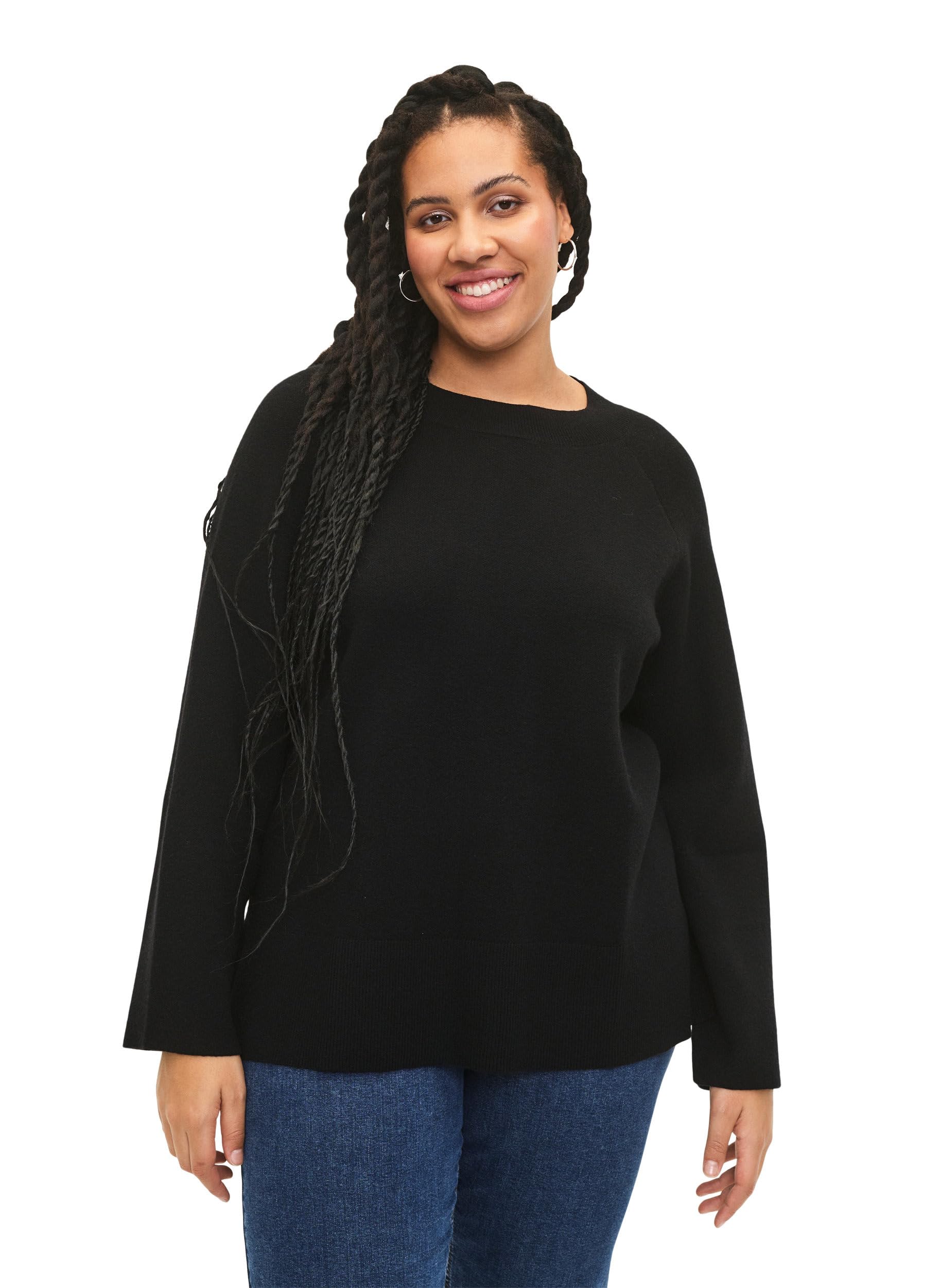 Zizzi Cardigans Pullover Ecovero Viskose Streifen Plus Size
