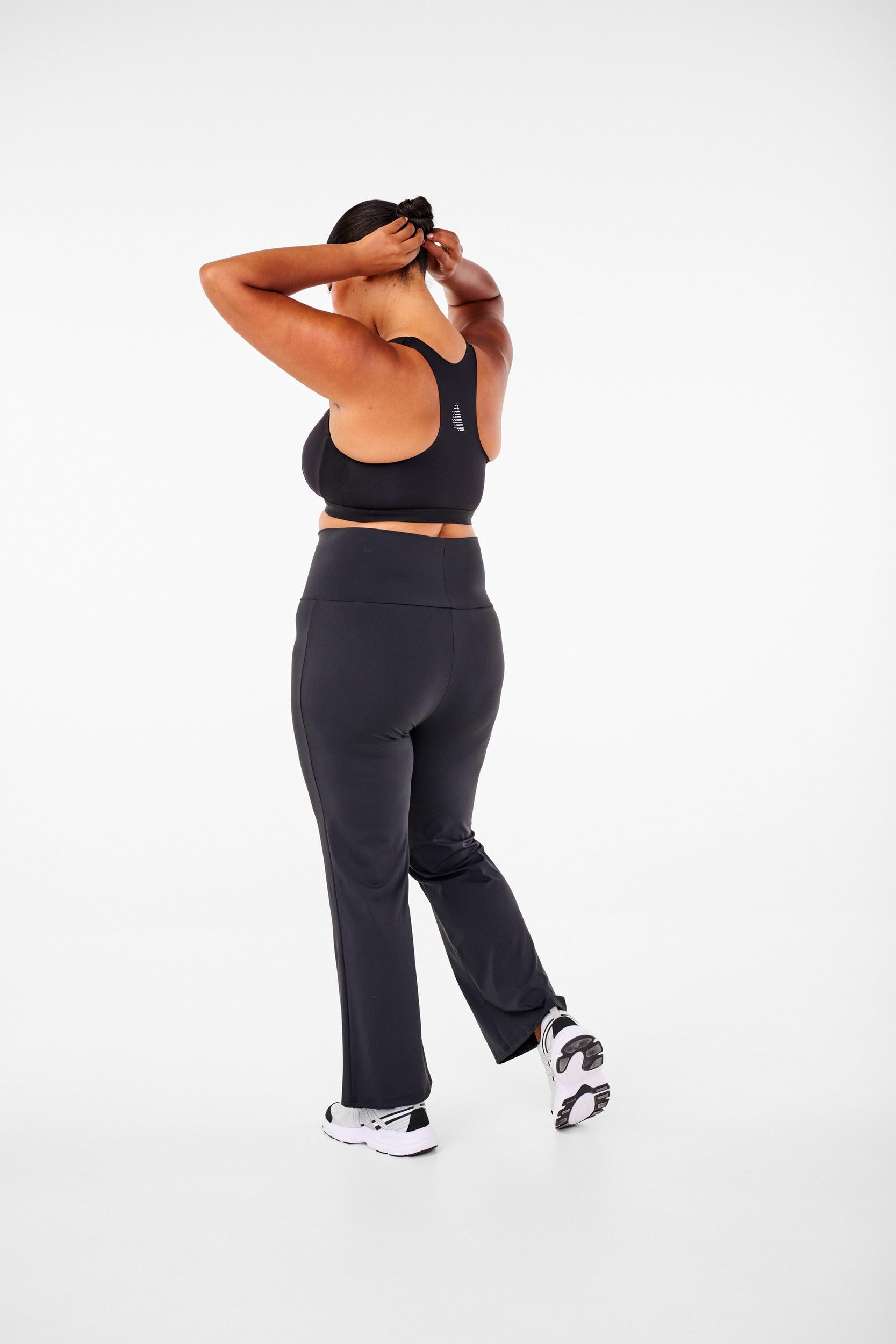 Zizzi Activewear Trainingshose ausgestelltes Bein hohe Taille