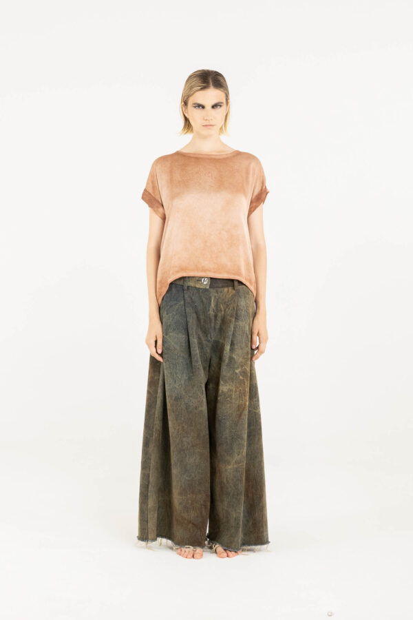 Sanctamuerte Pantaloni Palazzo Hose Denim Rost