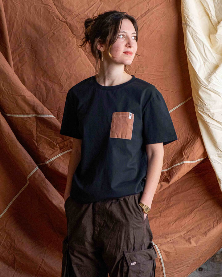 NIKIN TreeShirt Pocket Spatz T-Shirt Dark Navy Bio-Baumwolle