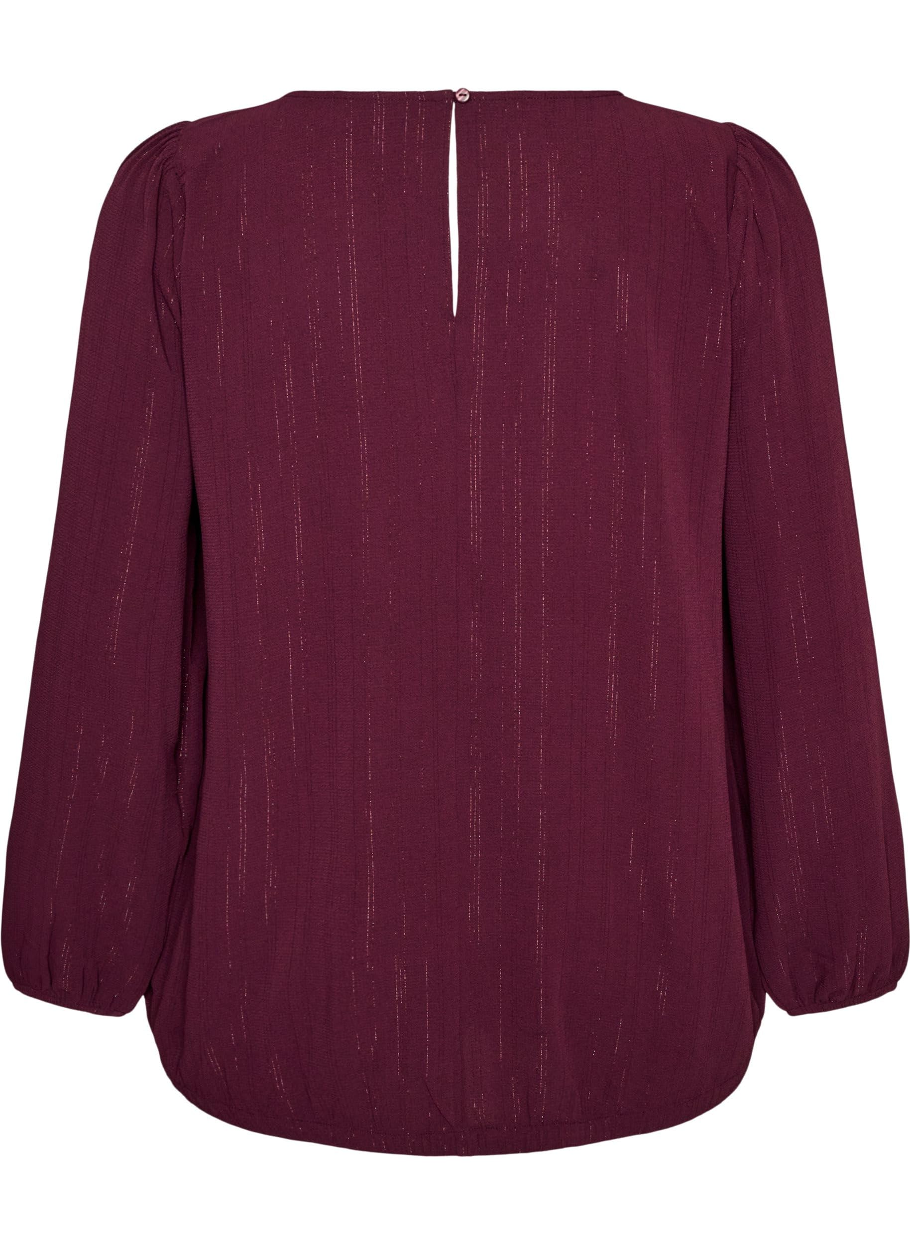 Zizzi Bluse Glitzer Langarm Rundhals Große Größen