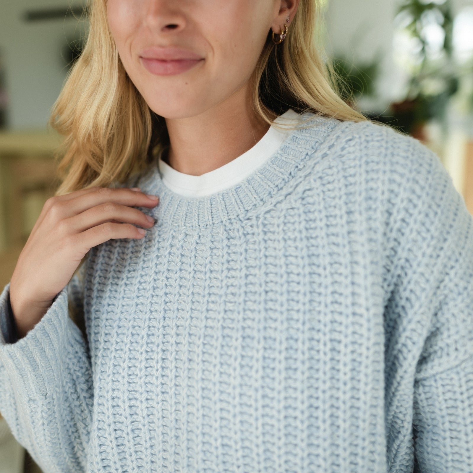 NORDLICHT Mara Wollpullover Hellblau Recycling-Wolle