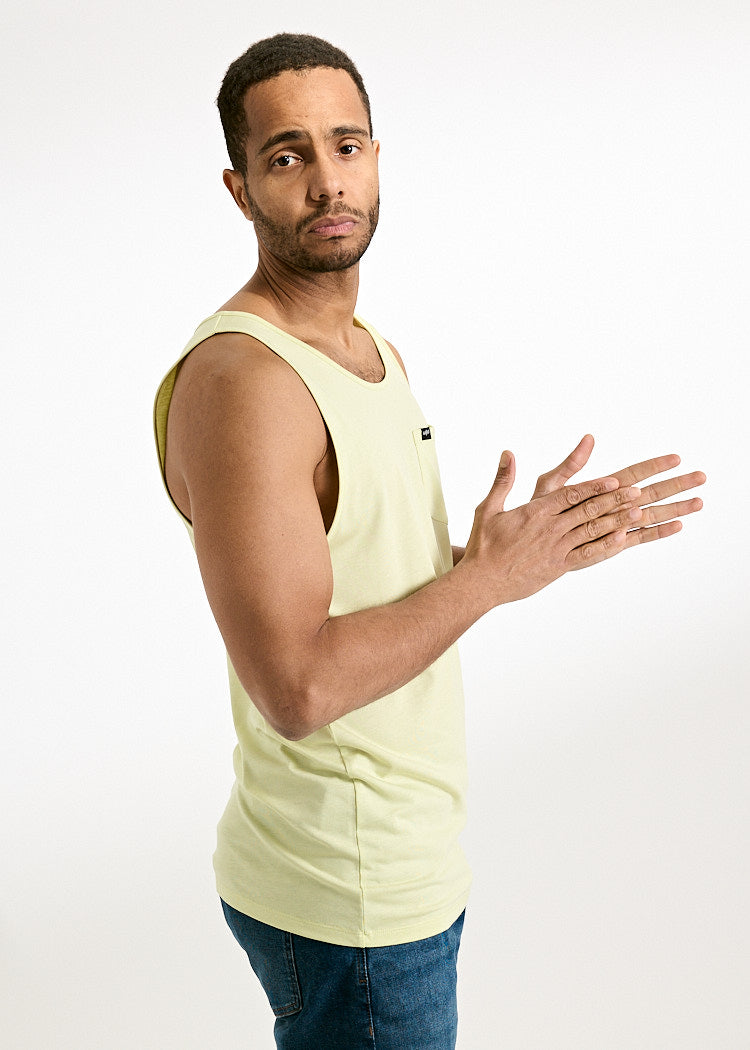 Wijld Tank Top Michel Herren Trägershirt Lime Brusttasche