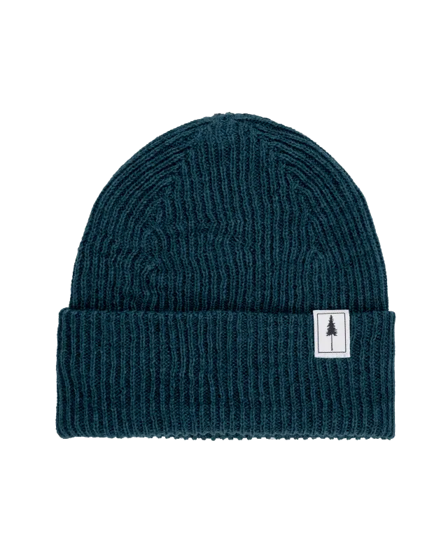 NIKIN Treeanie Ribbed Beanie Petrol Baumwolle Einheitsgröße