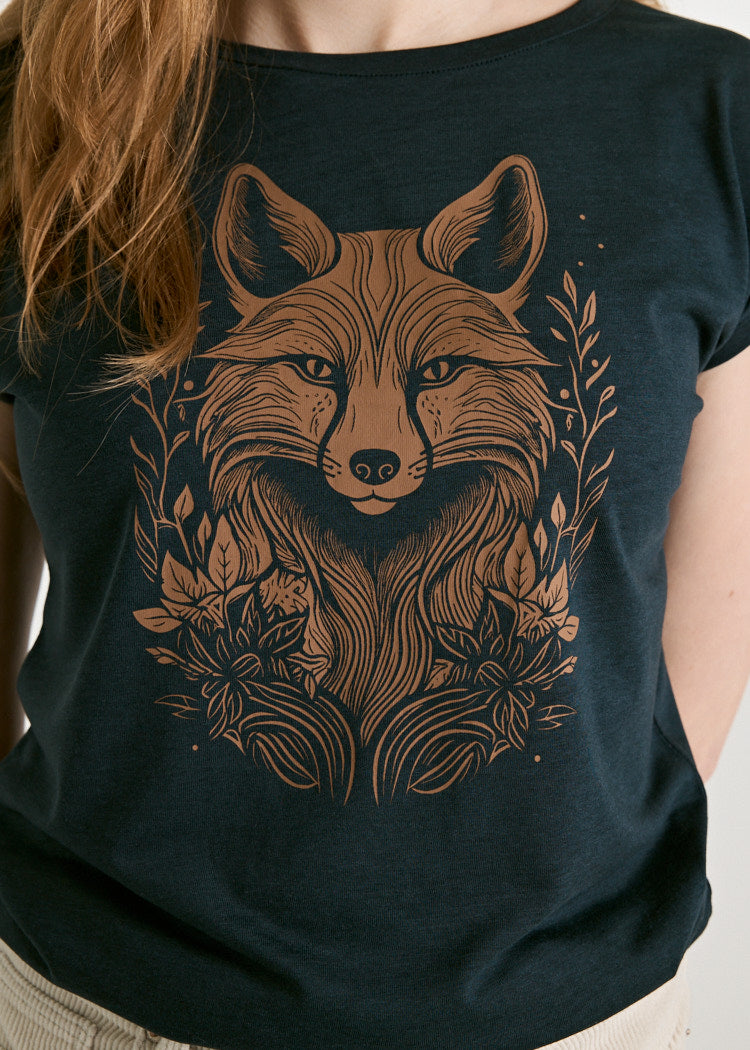 Wijld Elena Mystical Fox T-Shirt Damen Carbon Print